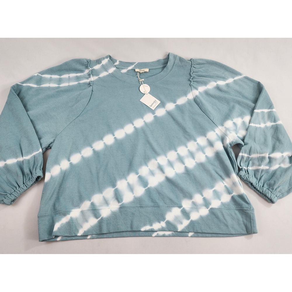 Splendid Womens Sweatshirt Blue Tie Dye Puff Sleeve RS2K61K 2X